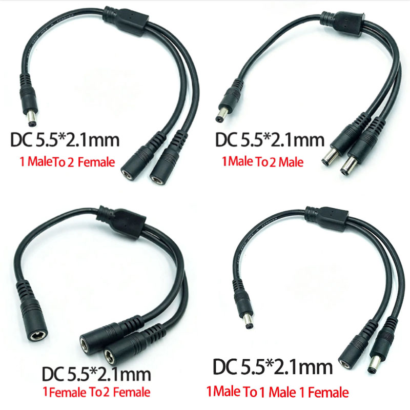 Led El Wire - สายแยกไฟ DC 5.5มม.*2.1มม. 1 ต่อ 2