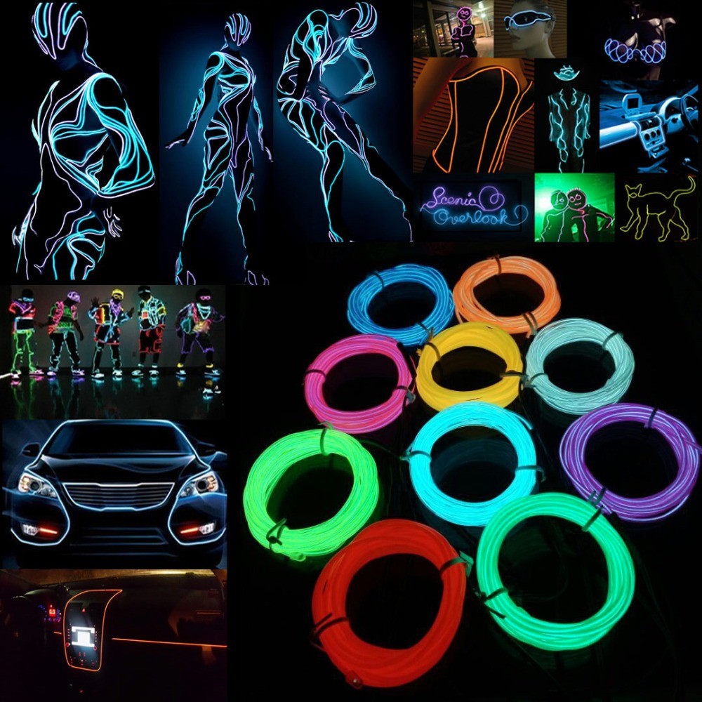 Led El Wire - สายไฟ EL เรืองแสงสาย LED Neon Christmas