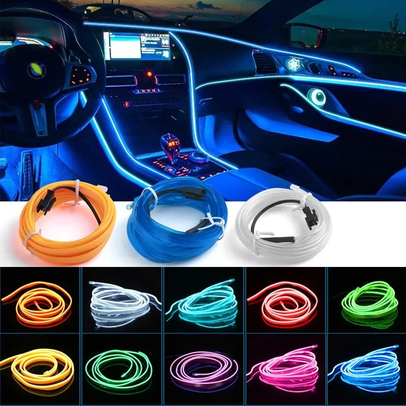 Led El Wire - 1 M/3 M/5 M ภายในรถ Led