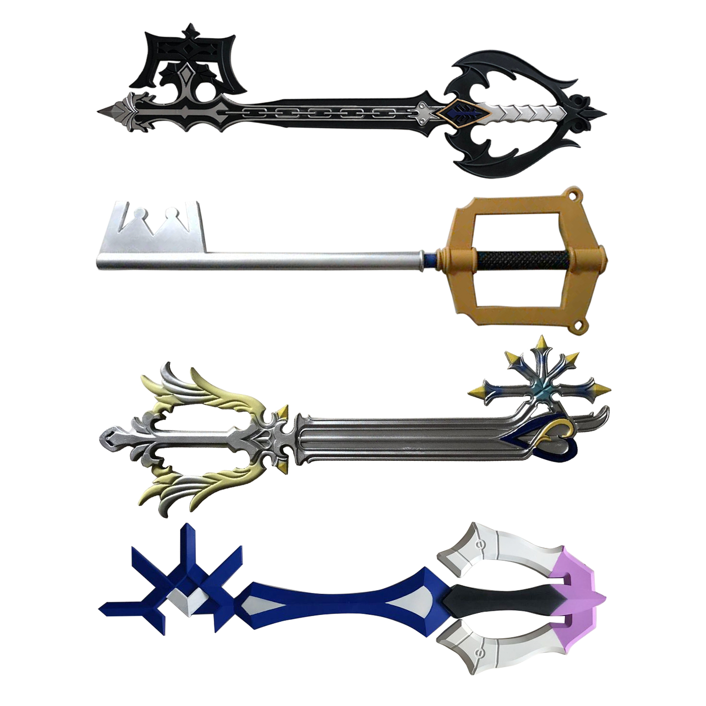 Keyblade Cosplay Prop - ดาบคีย์เบลด โซระ คีย์ โกลด์คีย์ จากคิงดอมฮาร์ตส์ ขนาด