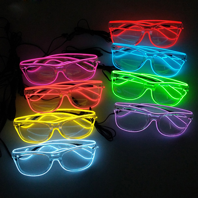 Led El Wire - 1PC กระพริบลวด EL โปร่งใส LED แว่นตา