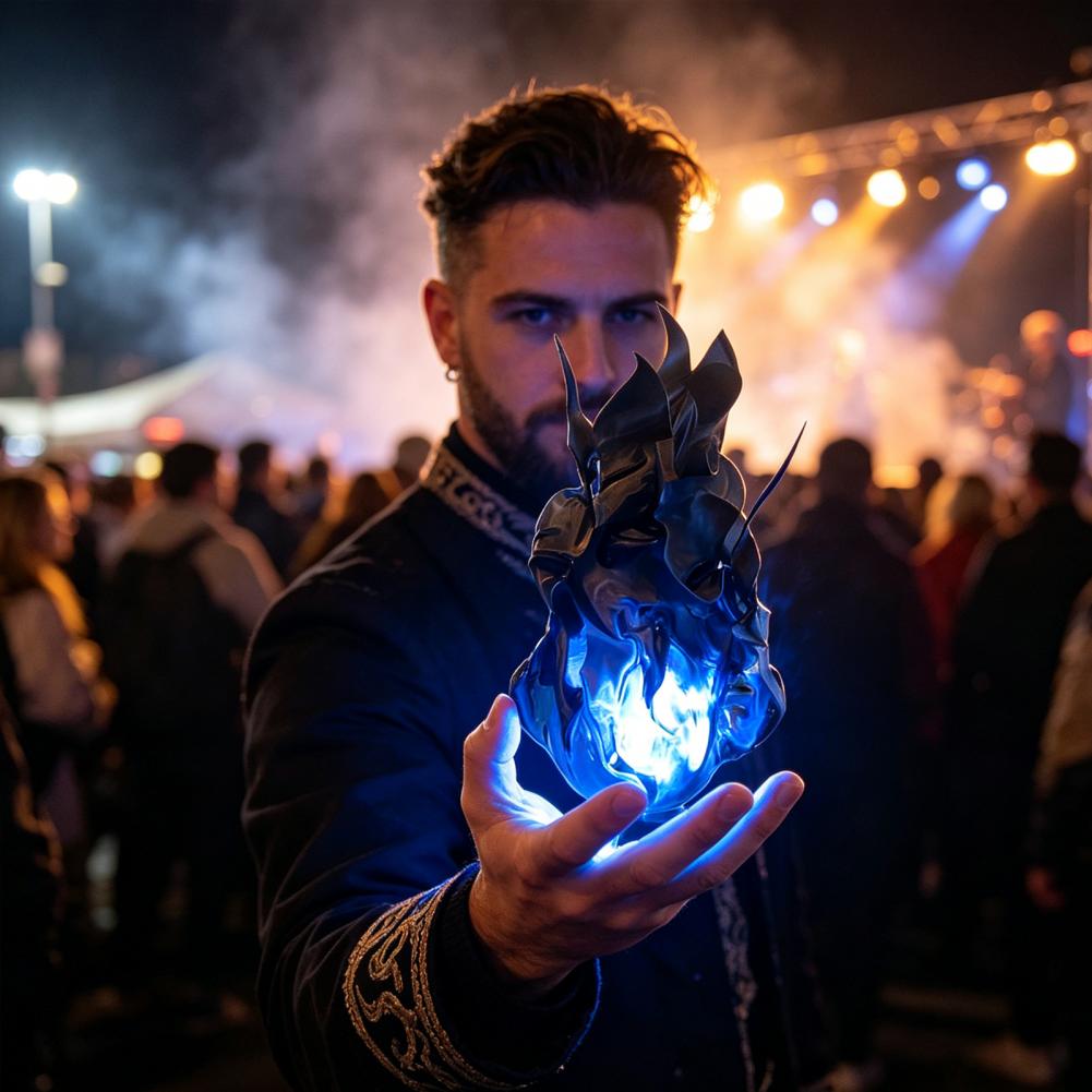 Cosplay Fireball Prop - อุปกรณ์ประกอบฉากคอสเพลย์ลูกไฟ ของเล่นเอฟเฟกต์เปลวไฟเรืองแสง อุปกรณ์ประกอบฉากลูกไฟลอยได้ ไฟ LED เปลวไฟเรืองแสง