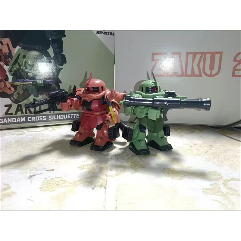 Bandai Gundam Hg - โมเดลเมิ่งซาน SDCS แบบผลิตจำนวนมาก สีเขียวแดง ซากุ 2