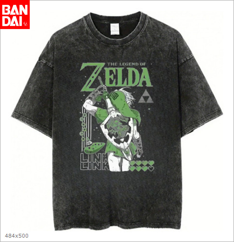 Cosplay Prop Dagger - เสื้อยืดผ้าฝ้ายสีดำล้างสี The Legend of Zelda 2026