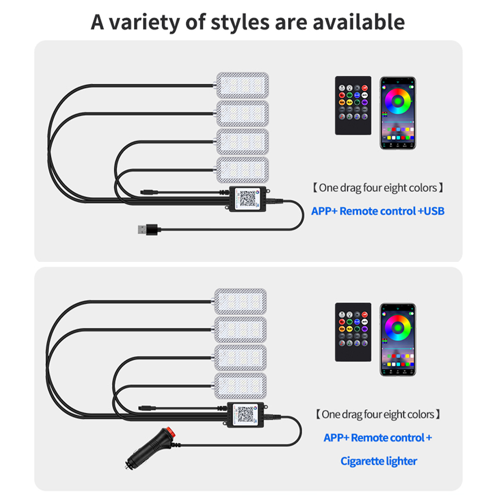 รถ LED เท้า Ambient พร้อม USB  - Led El Wire บทวิจารณ์และราคา